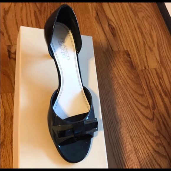 Franco Sarto Size 8.5  Peep-Toe Heels Black/Grey - Picture 5 of 7